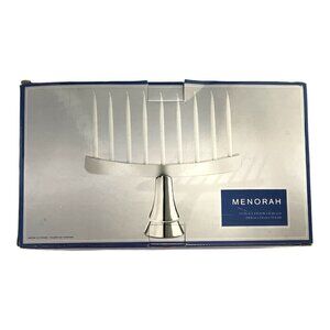 Modern Silver Metal Menorah – Bed Bath & Beyond – 11.75” Hanukkah Candle Holder